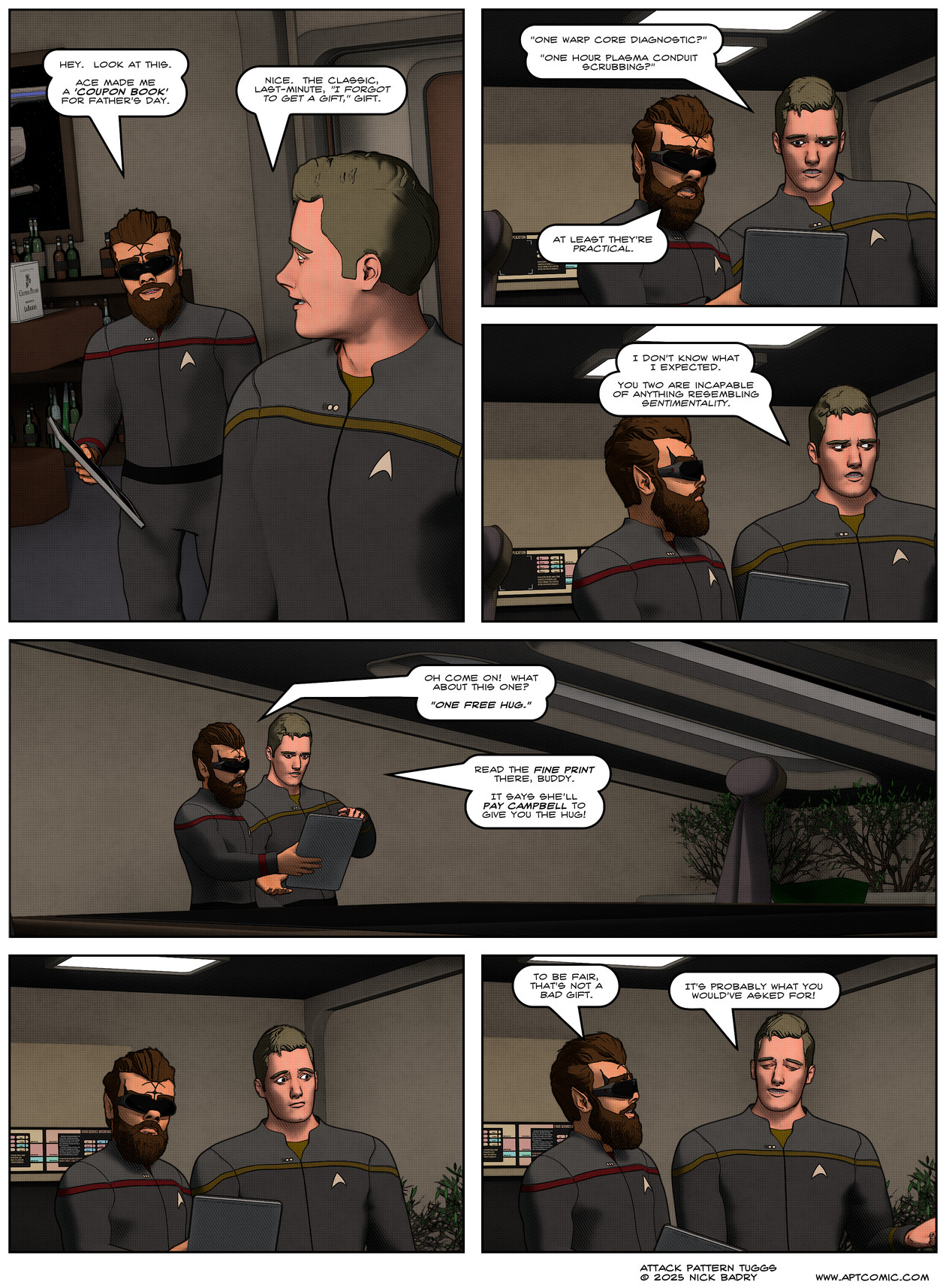 This Only Makes Sense If You Know Campbell Is The Ship’s “Hot Chick”